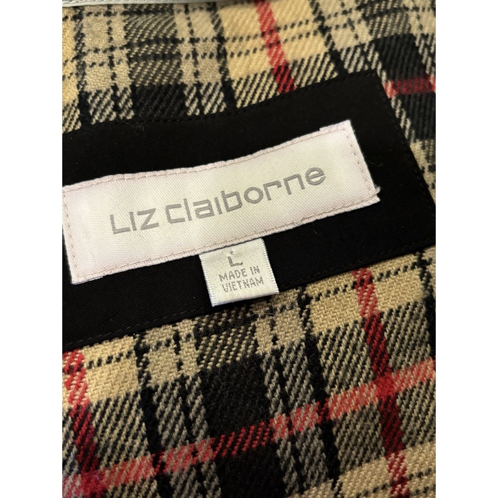 Liz Claiborne Chore Barn Jacket Coat Women's Large Zip Up Khaki removeable Liner - Picture 3 of 15